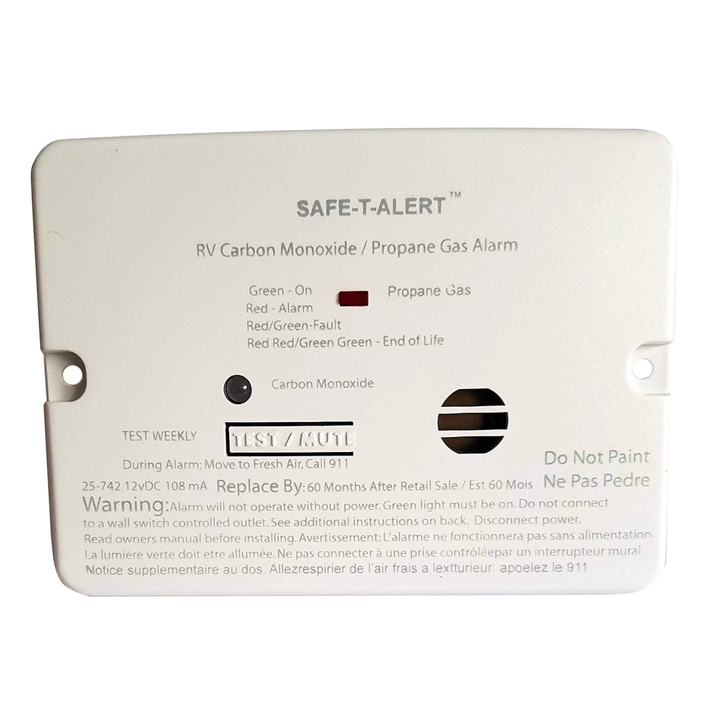 Safe-T-Alert Combo Alarma de propano y monóxido de carbono - Montaje empotrado - Mini - Blanco [25-742-WHT]