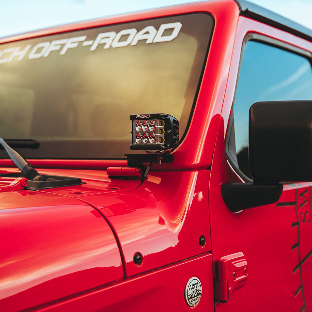 RIGID Industries 2018 Jeep Wrangler JL Soporte de pilar A f/2 D-Series, D-SS, SR-M o luces Ignite [41659]