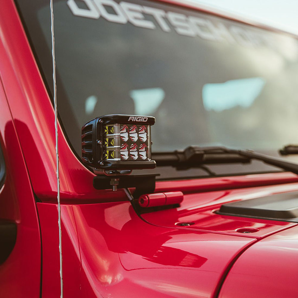 RIGID Industries 2018 Jeep Wrangler JL Soporte de pilar A f/2 D-Series, D-SS, SR-M o luces Ignite [41659]
