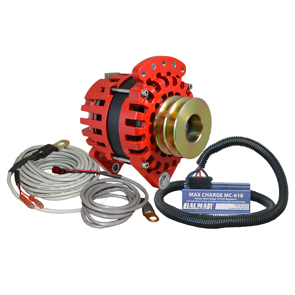 Balmar Alternador 3.15" Sillín de doble pie Regulador de polea en V dual Sensor de temperatura - Kit 170A - 12V [XT-DF-170-DV-KIT]