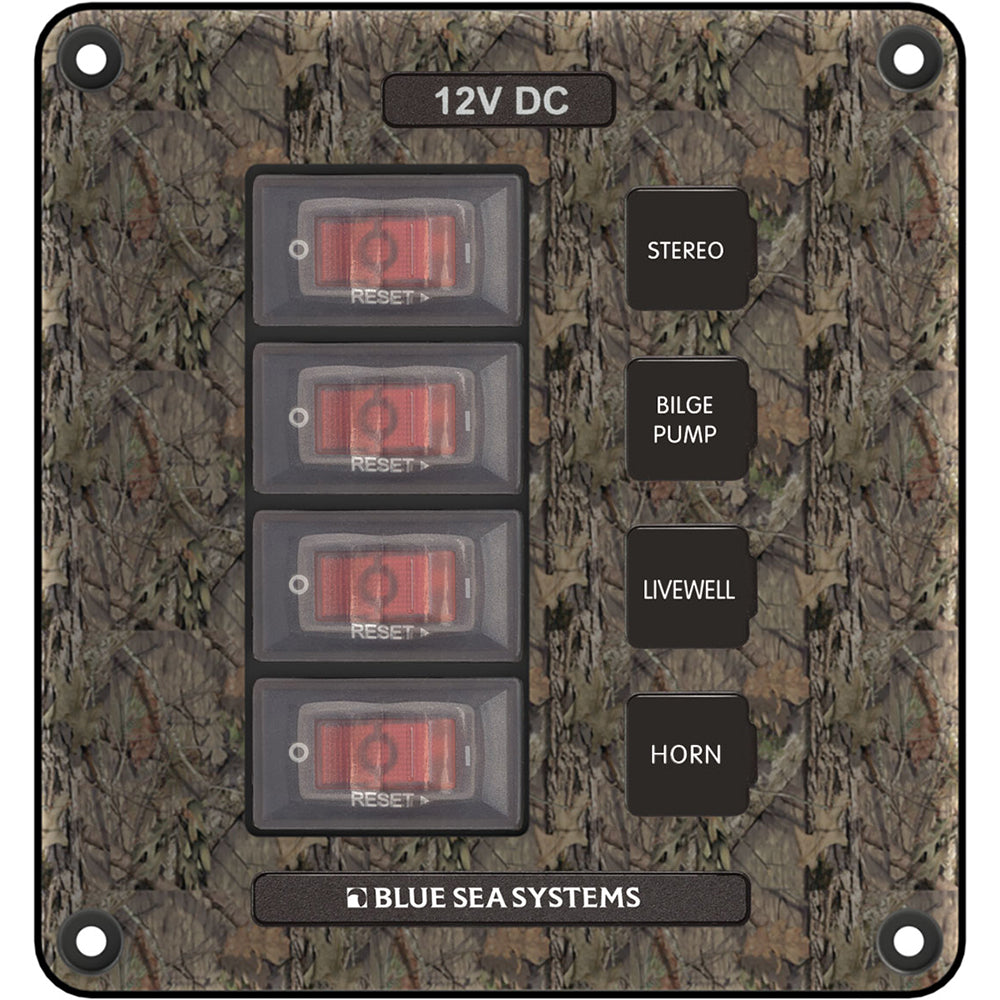 Panel de interruptores disyuntores Blue Sea 4323 de 4 posiciones - Camuflaje [4323]