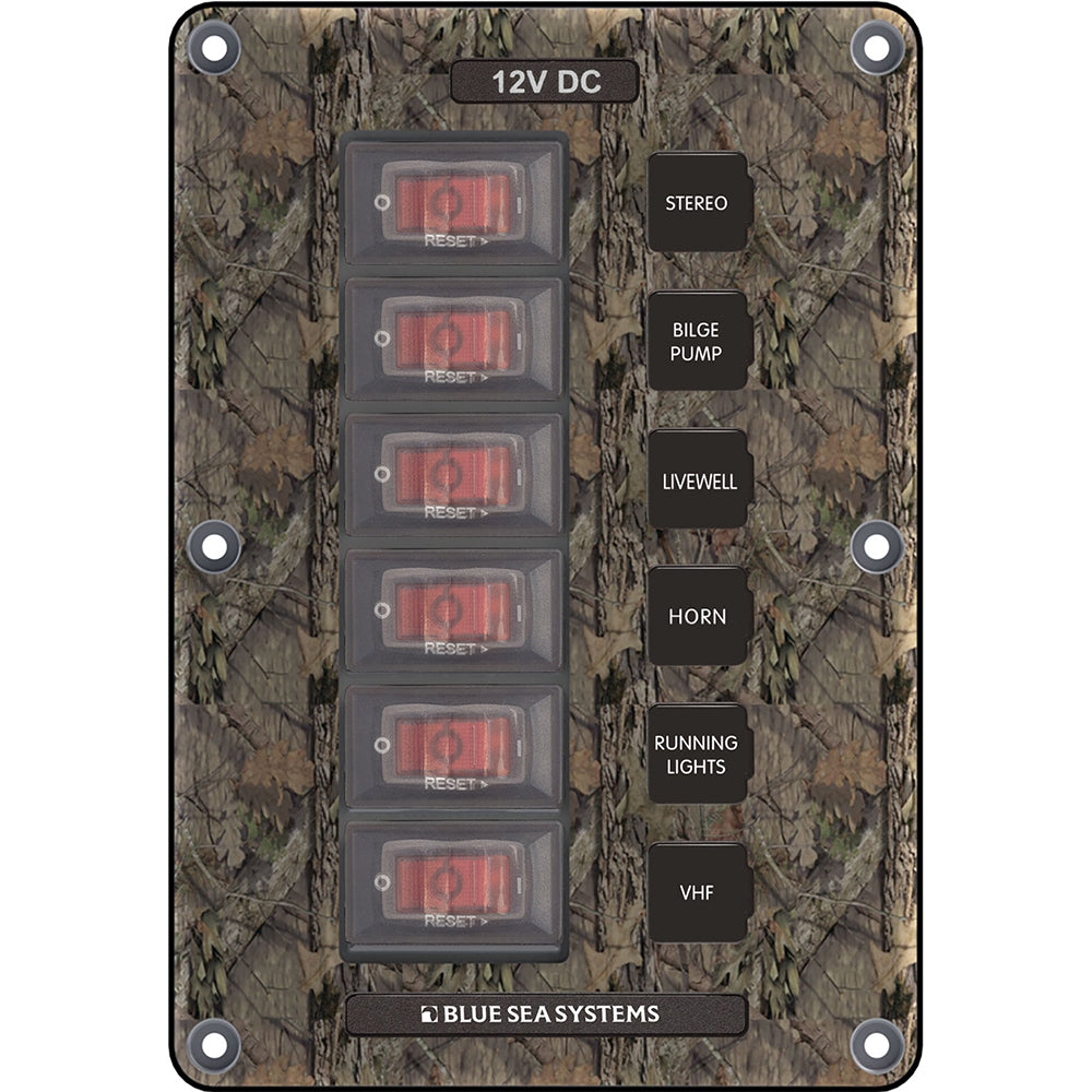 Panel de interruptores disyuntores Blue Sea 4325 de 6 posiciones - Camuflaje [4325]