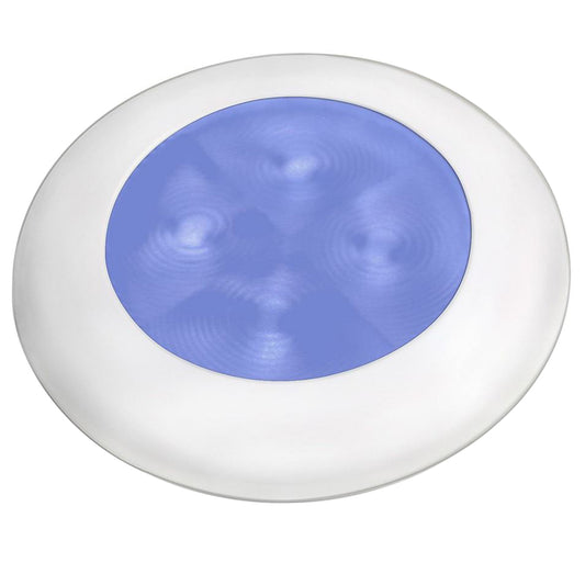 Lámpara de cortesía redonda LED azul marino Hella - Bisel blanco - 24 V [980503241]