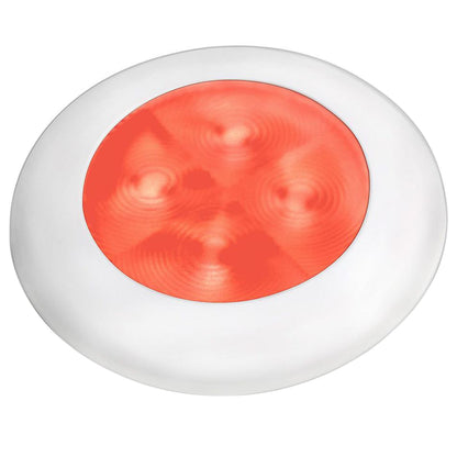 Lámpara de cortesía redonda LED roja marina Hella - Bisel blanco - 24 V [980508241]