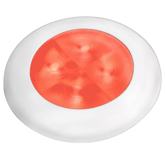 Lámpara de cortesía redonda LED roja marina Hella - Bisel blanco - 24 V [980508241]