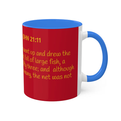 Hawkeye Marine - John 21:11 Colorful Mugs, 11oz