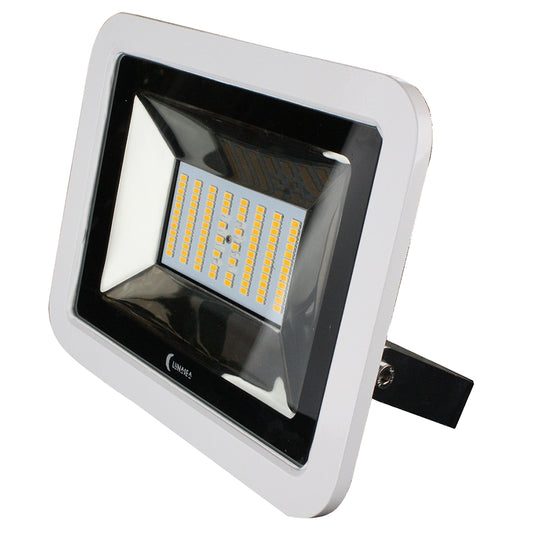 Lunasea Proyector LED delgado de 35 W, 12/24 V, blanco frío, 4800 lúmenes, 3 cables - carcasa blanca [LLB-36MN-81-00]