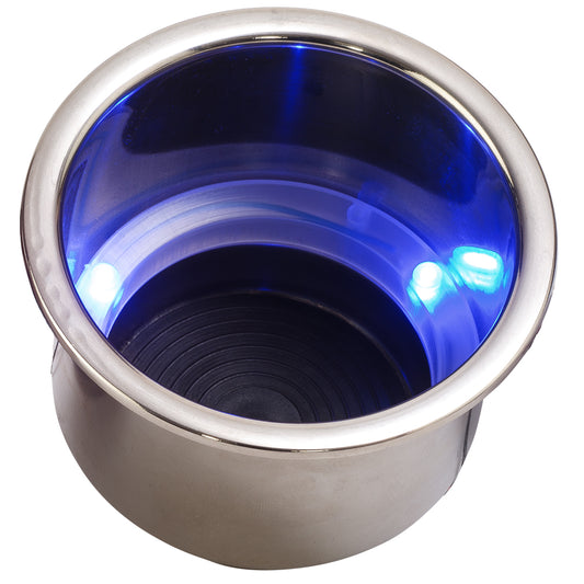 Sea-Dog Soporte para bebidas LED empotrado con montaje empotrado y conector de drenaje - LED azul [588074-1]