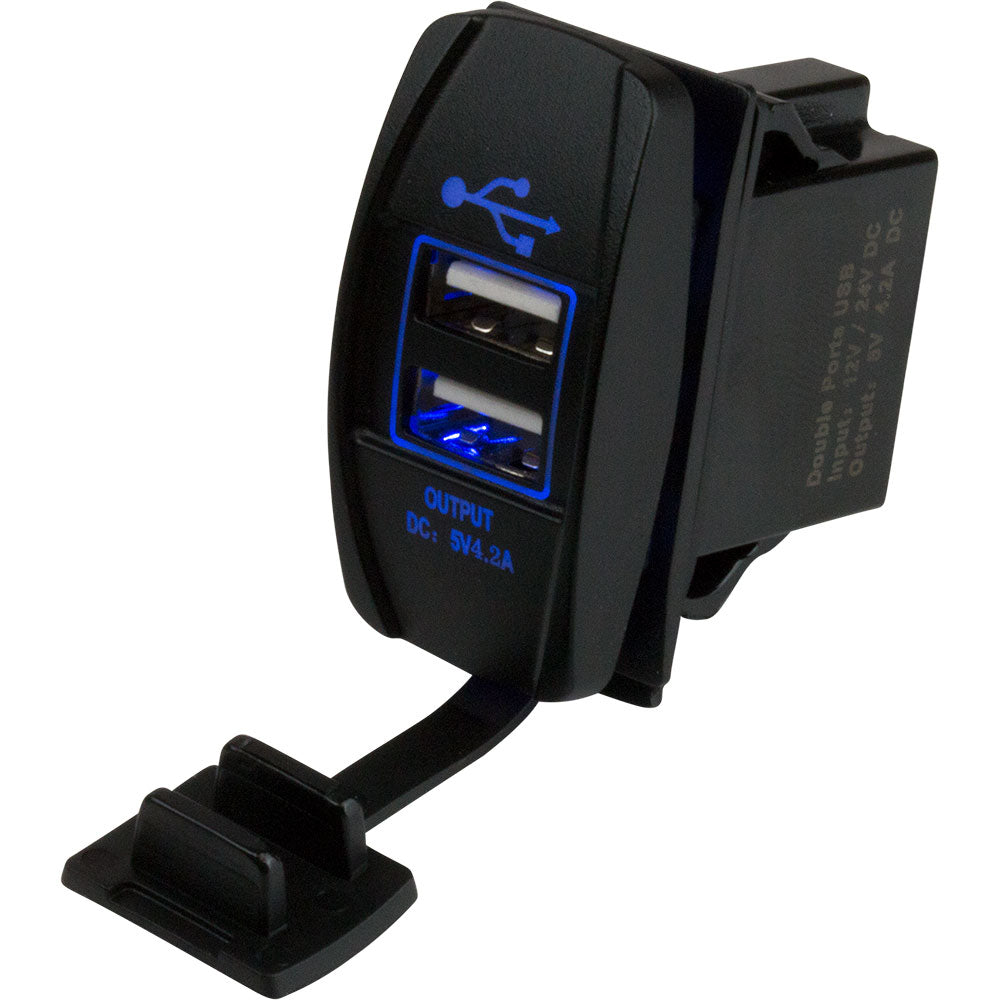 Toma de corriente estilo interruptor basculante USB doble Sea-Dog [426520-1]