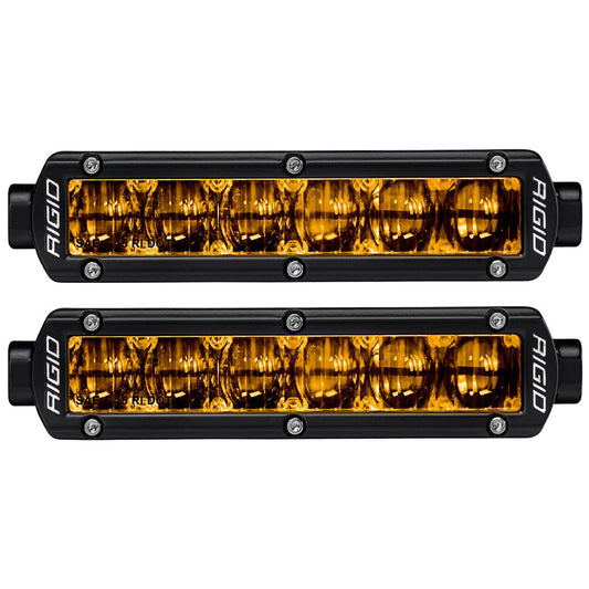 RIGID Industries Luz antiniebla compatible con SAE serie SR de 6" - Negra con luz amarilla [906704]