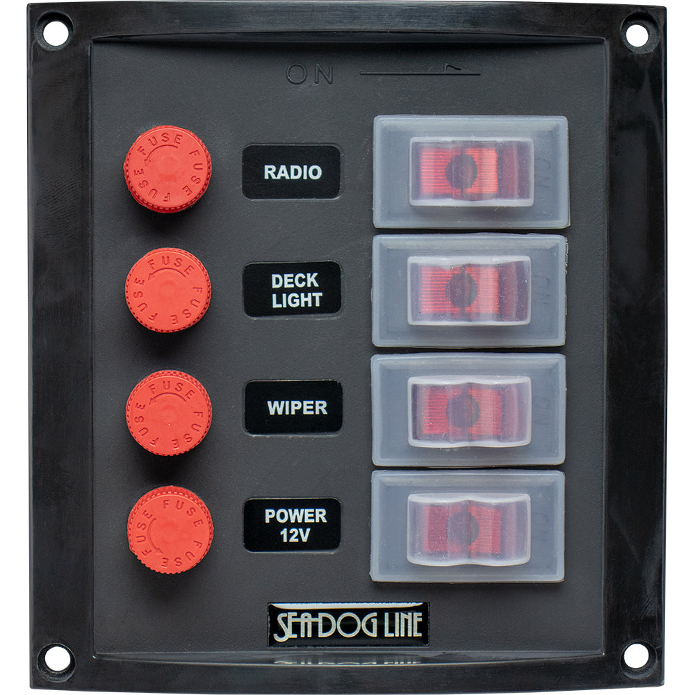 Panel de interruptores vertical contra salpicaduras Sea-Dog - 4 interruptores [424016-1]