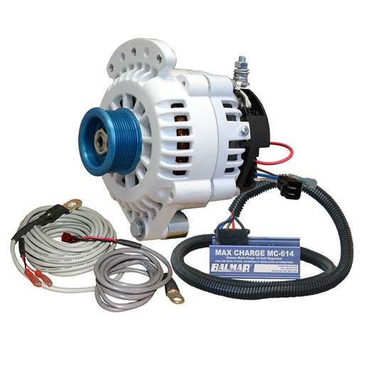 Balmar Alternador 120 AMP Kit 12V 1-2" Montaje de eje de un solo pie J10 Regulador de polea Sensor de temperatura [621-VUP-MC-120-J10]