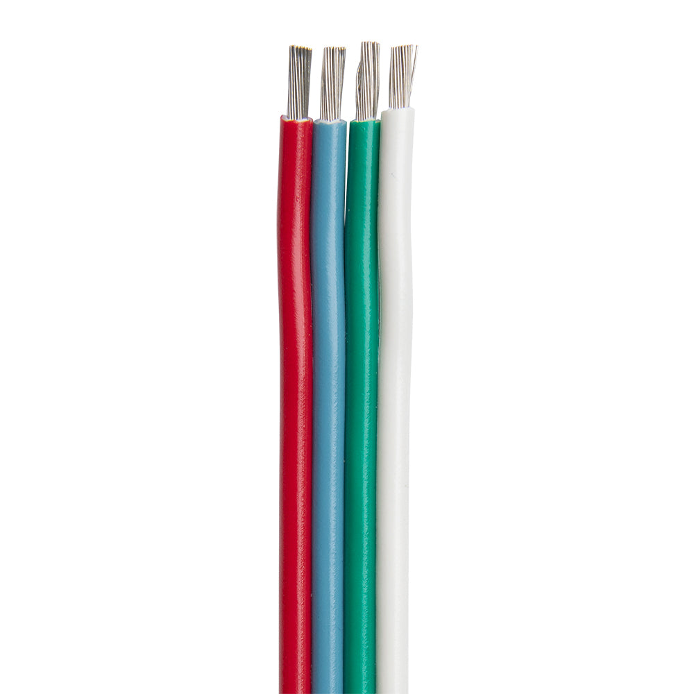 Cable RGB unido con cinta plana Ancor 18/4 AWG - Rojo, azul claro, verde blanco - 100 [160010]