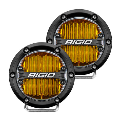 Luz antiniebla SAE de 4" serie 360 ​​de RIGID Industries - Luz amarilla - Carcasa negra [36111]