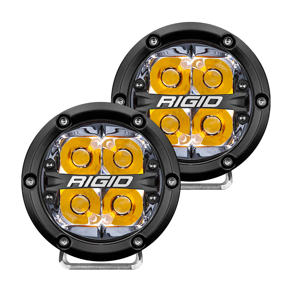 RIGID Industries 360-Series Foco LED todoterreno de 4" con retroiluminación ámbar - Carcasa negra [36114]