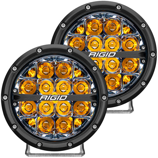 RIGID Industries 360-Series 6" LED todoterreno luz antiniebla con luz de fondo ámbar - carcasa negra [36201]