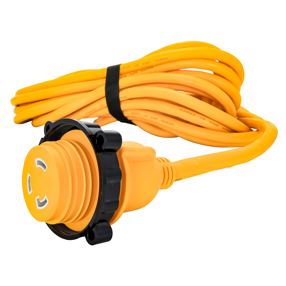 Cable de extensión marino Camco Power Grip de 30 amperios - Adaptador de bloqueo de 50 M/bloqueo F [55613]