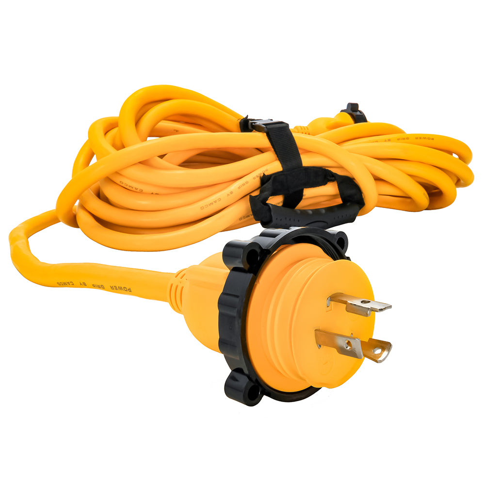 Cable de extensión marino Camco Power Grip de 30 amperios - Adaptador de bloqueo de 50 M/bloqueo F [55613]