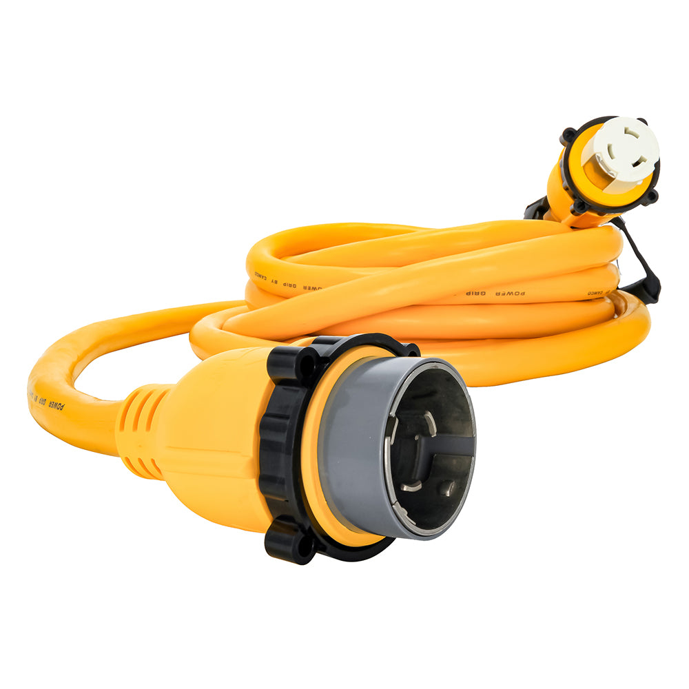 Cable de extensión marino Camco Power Grip de 50 amperios - Adaptador de bloqueo de 25 M/bloqueo F [55621]