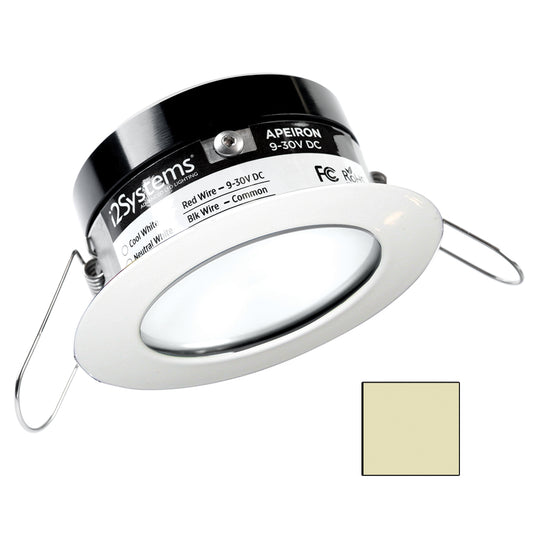 i2Systems Apeiron PRO A503 - Luz de montaje con resorte de 3W - Redonda - Blanco cálido - Acabado blanco [A503-31CBBR]