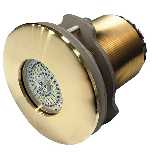 Lumitec SeaBlaze Typhoon Luz subacuática - Luz LED pasacasco de bronce - Blanco/Azul - Montaje empotrado [101450]