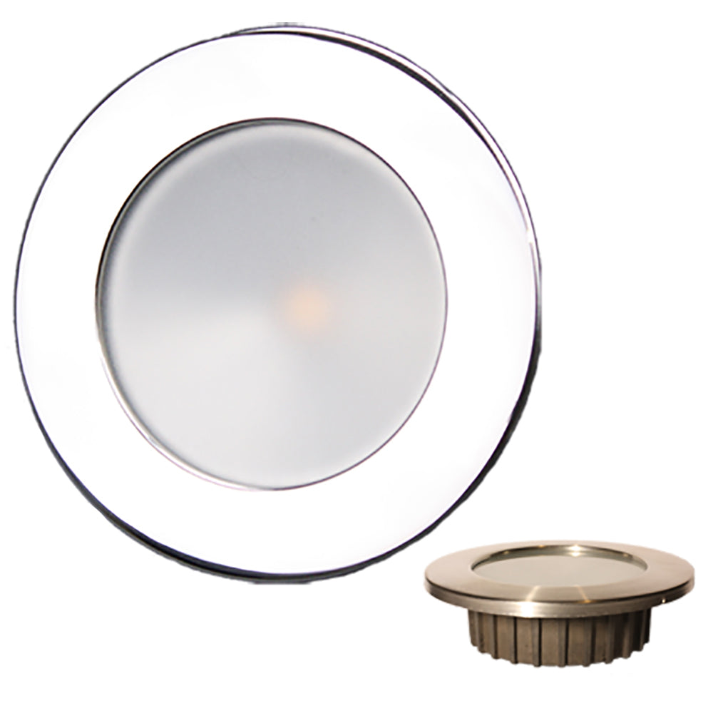 Lunasea Gen3 Blanco cálido, RGBW a todo color 3.5 IP65 Luz empotrable con bisel de acero inoxidable pulido - 12 VCC [LLB-46RG-3A-SS]