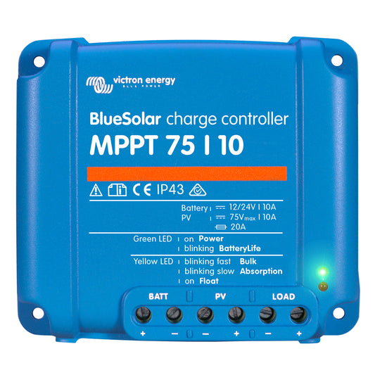 Controlador de carga Victron BlueSolar MPPT - 75 V - 10 AMP - Aprobado por UL [SCC010010050R]
