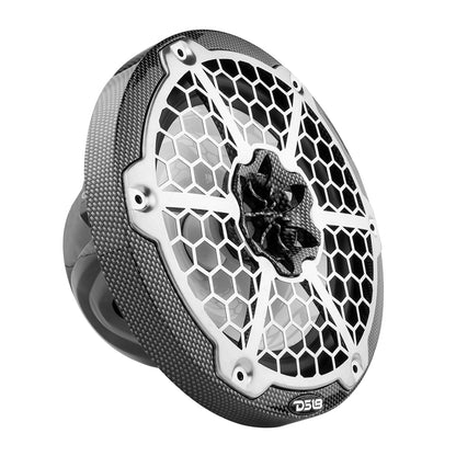 DS18 HYDRO 8" 2-Way Marine Speakers w/RGB LED Lights - 125W RMS, 4-Ohm - Black Carbon Fiber [CF-8M]