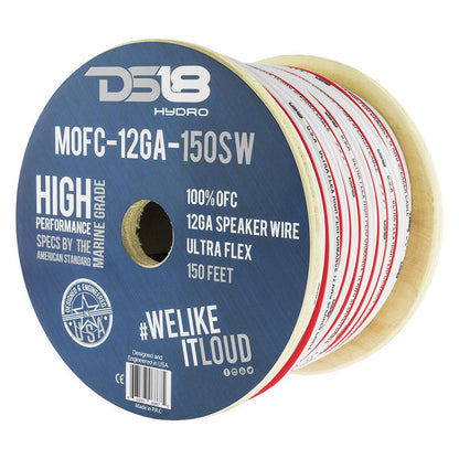 DS18 HYDRO Cable de altavoz OFC de grado marino 12 GA - 150 rollos [MOFC12GA150SW]