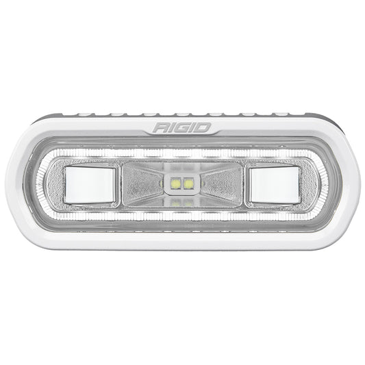 Luz esparcidora marina RIGID Industries serie SR-L - Montaje en superficie blanca - Luz blanca con halo blanco [51100]