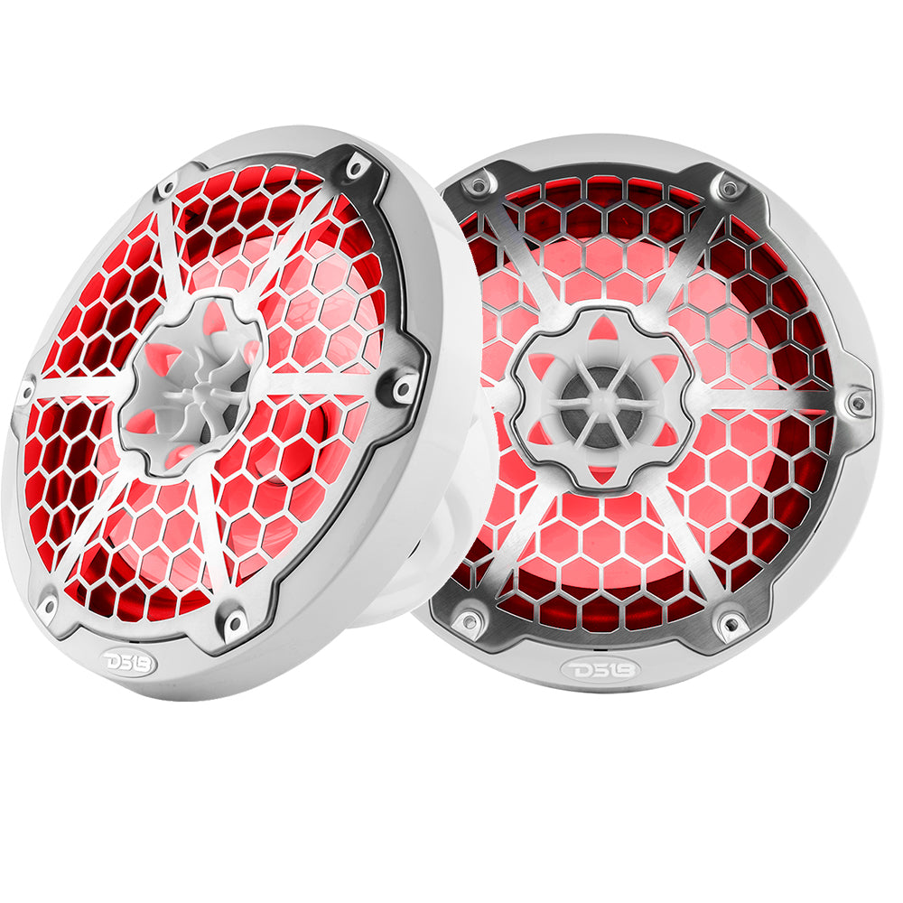 DS18 New Edition HYDRO 8" 2-Way Marine Speakers w/RGB LED Lighting 375W - White  [NXL-8M/WH]