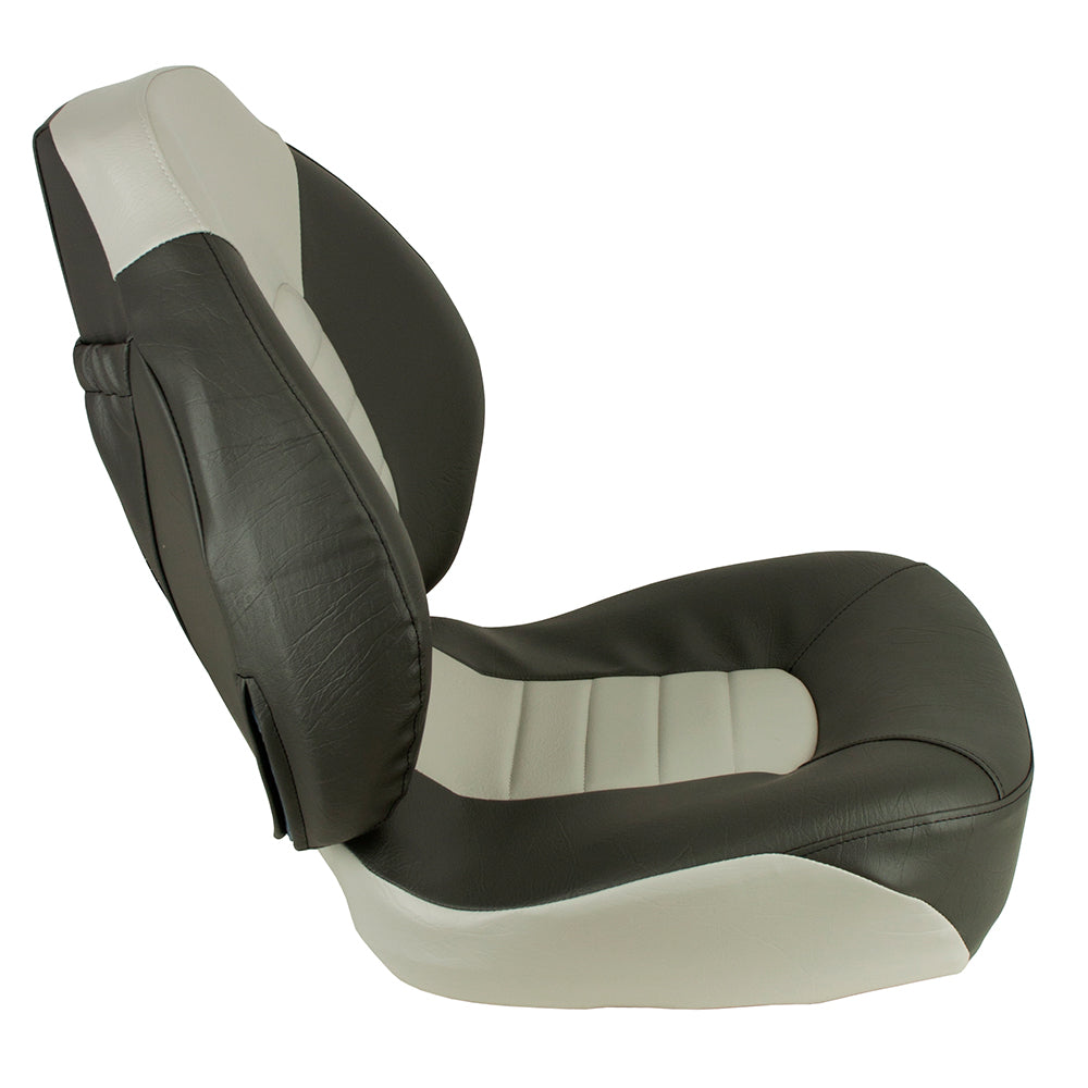 Asiento plegable Springfield Fish Pro con respaldo medio - Carbón/Gris [1041733]