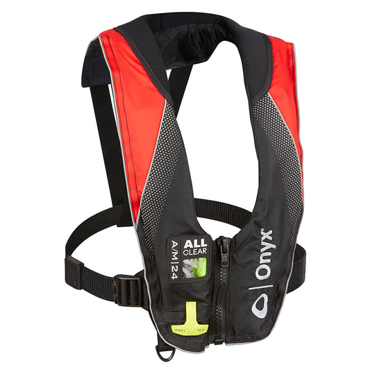 Onyx A/M-24 Series All Clear Chaleco salvavidas inflable automático/manual - Negro/Rojo - Adulto [132200-100-004-20]