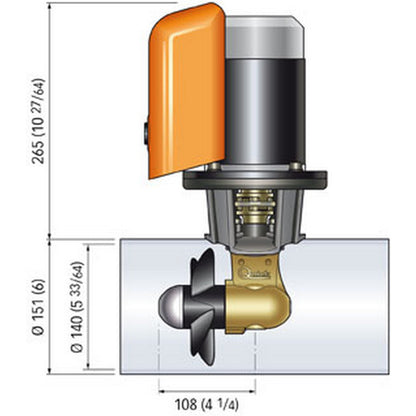 Hélice de Proa Rápida BTQ 140-40 40KGF - 12V - D140 - 2.2kW [FGBT14040120T00]