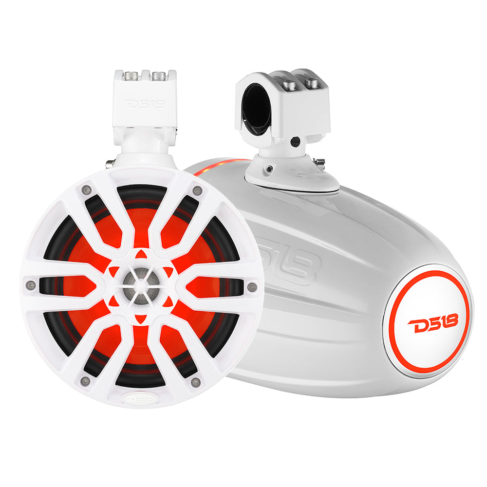 DS18 X Series HYDRO 6.5" Wakeboard Pod Tower Speaker w/RGB LED Light - 300W - White  [NXL-X6TP/WH]