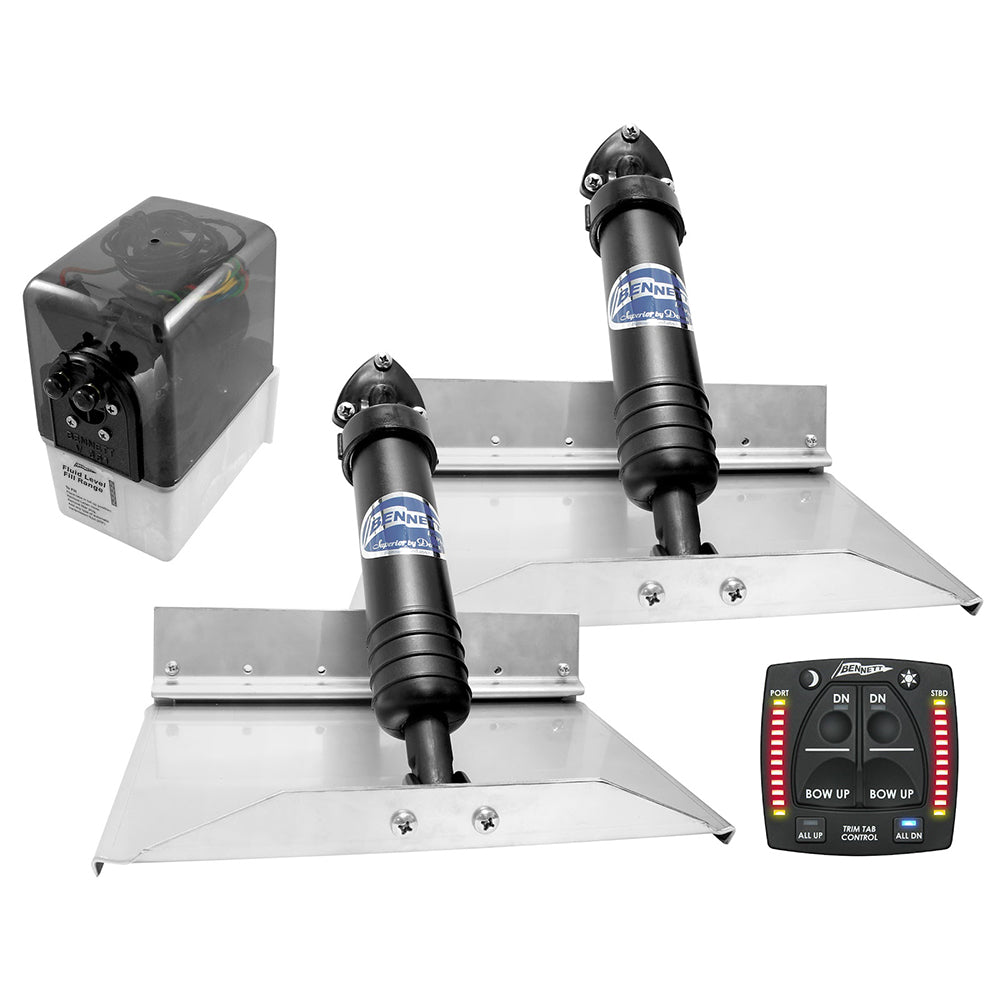 Sistema de pestaña de compensación hidráulica Bennett Marine 12x9 con indicación de una caja [129OBI]