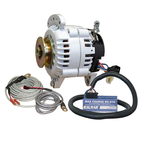 Balmar Alternador 100 AMP Kit 12V 3.15" Sillín de doble pie Regulador de polea en V simple Sensor de temperatura [60-YP-MC-100-SV]