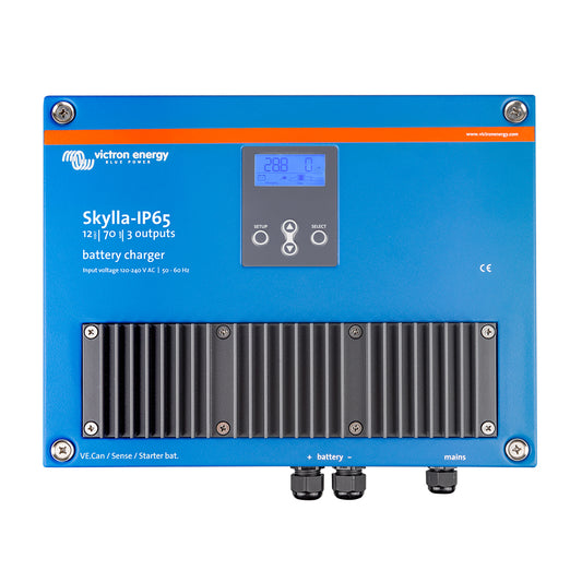 Victron Skylla-IP65 12/70 Cargador de batería de 3 bancos 120-240 VCA [SKY012070100]
