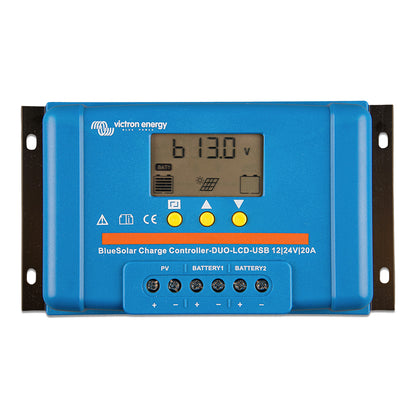 Victron BlueSolar PWM Charge Controller (DUO) LCD  USB Charge Control - 12/24VDC - 20A [SCC010020060]