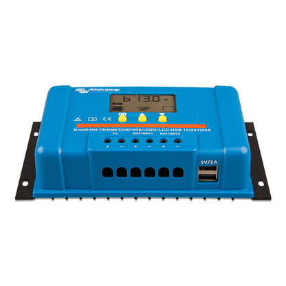 Controlador de carga Victron BlueSolar PWM (DUO) Control de carga USB LCD - 12/24 VCC - 20 A [SCC010020060]