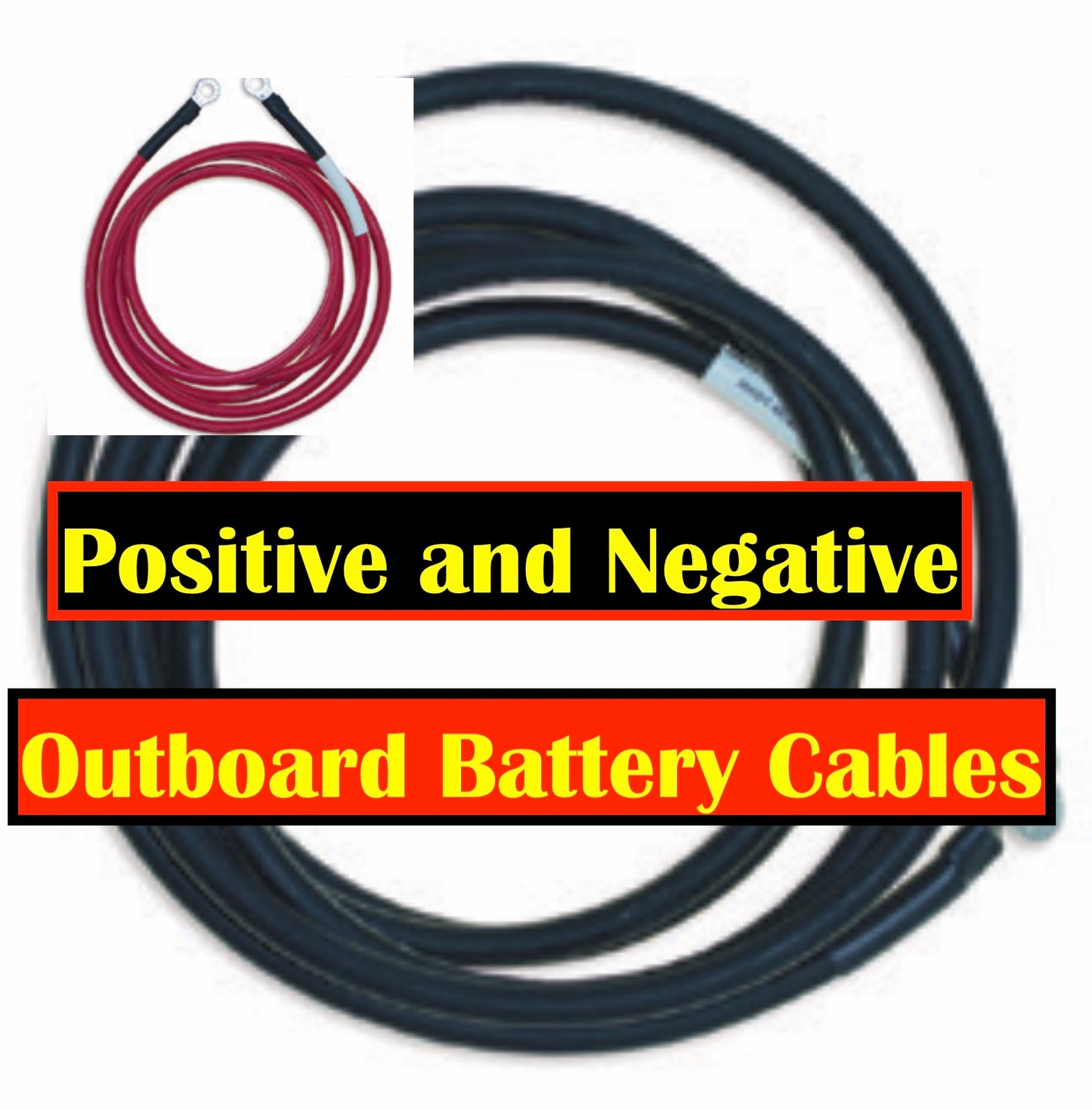 6 FT  # 6 GAUGE OUTBOARD BOAT BATTERY CABLES BLACK & RED YAMAHA MERCURY OMC USA