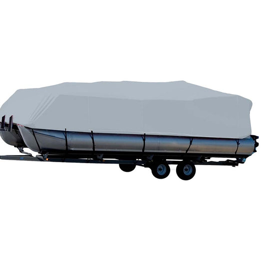 Carver Sun-DURA Cubierta para barco diseñada para adaptarse f/24,5 pontones con rieles parciales superiores Bimini - Gris [77624S-11]