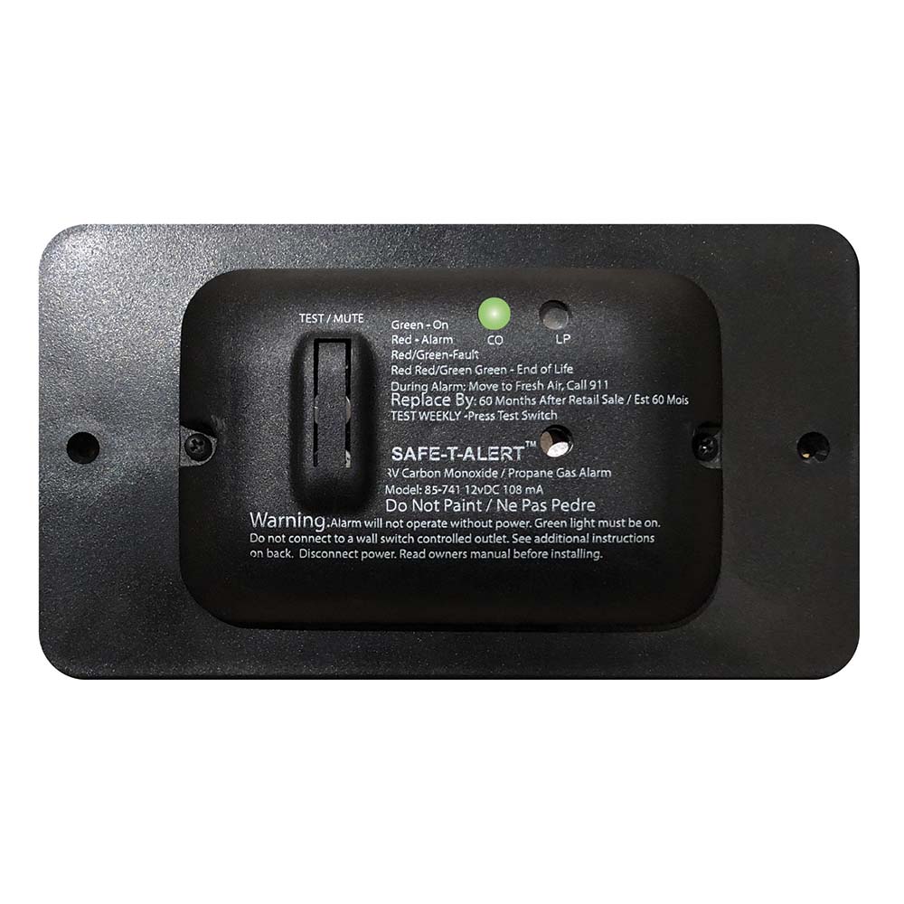 Alarma de gas propano y monóxido de carbono serie 85 Safe-T-Alert - 12 V - Negro [85-741-BL]