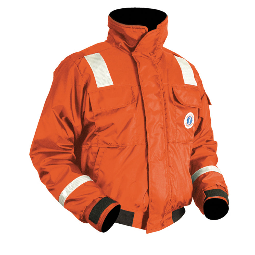 Mustang Classic Flotation Bomber Jacket w/Reflective Tape - Orange - Large  [MJ6214T1-2-L-206]