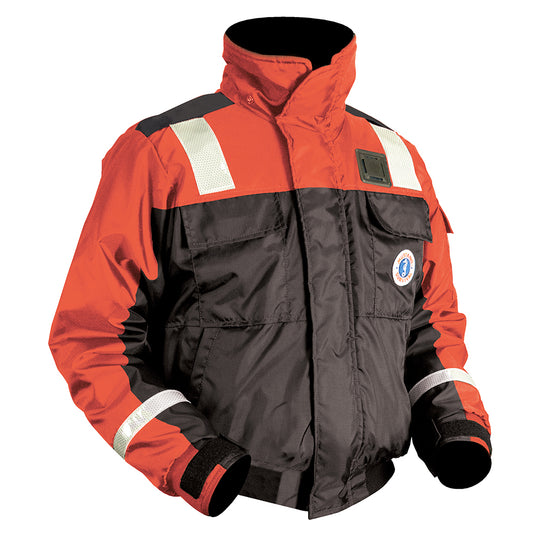 Chaqueta Bomber Mustang Classic Flotation con cinta reflectante - Naranja/Negro - Mediana [MJ6214T1-33-M-206]