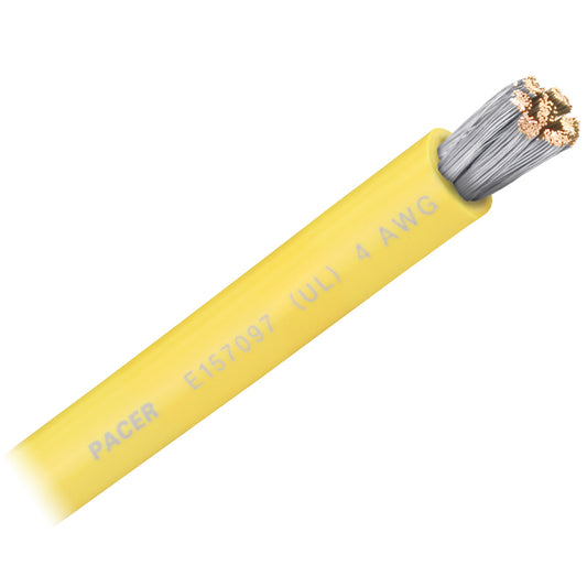 Cable de batería Pacer amarillo 4 AWG - Vendido por pie [WUL4YL-FT]