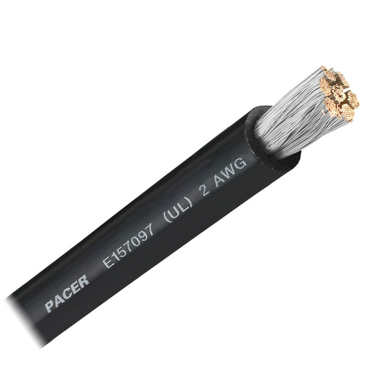 Cable de batería Pacer negro 2 AWG - Vendido por pie [WUL2BK-FT]