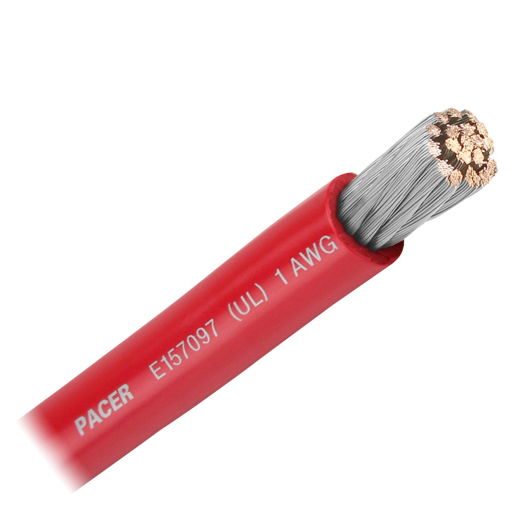 Cable de batería Pacer Red 1 AWG - Vendido por pie [WUL1RD-FT]