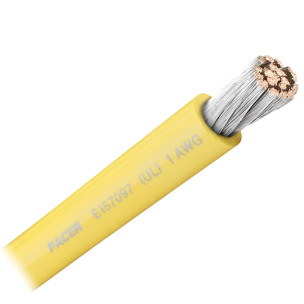 Cable de batería Pacer amarillo de 1 AWG - Vendido por pie [WUL1YL-FT]