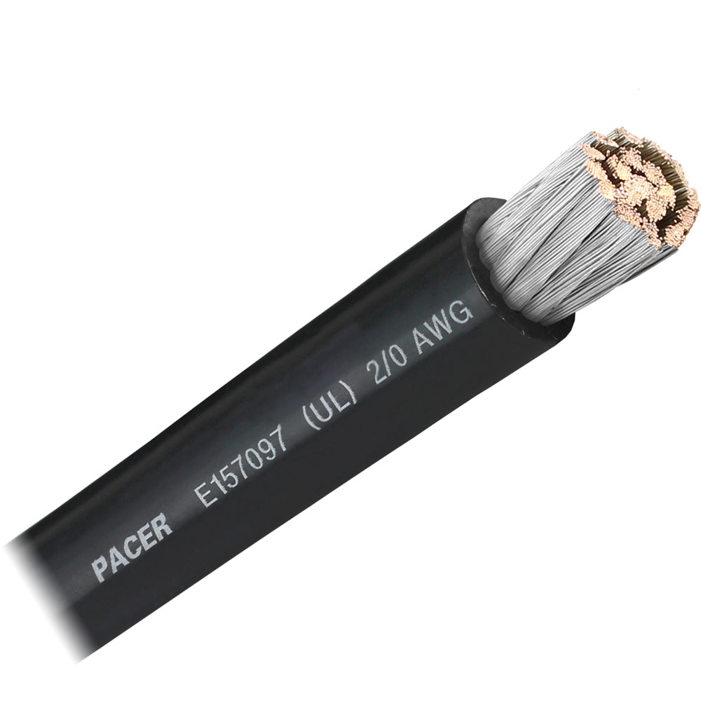 Cable de batería Pacer negro 2/0 AWG - Vendido por pie [WUL2/0BK-FT]